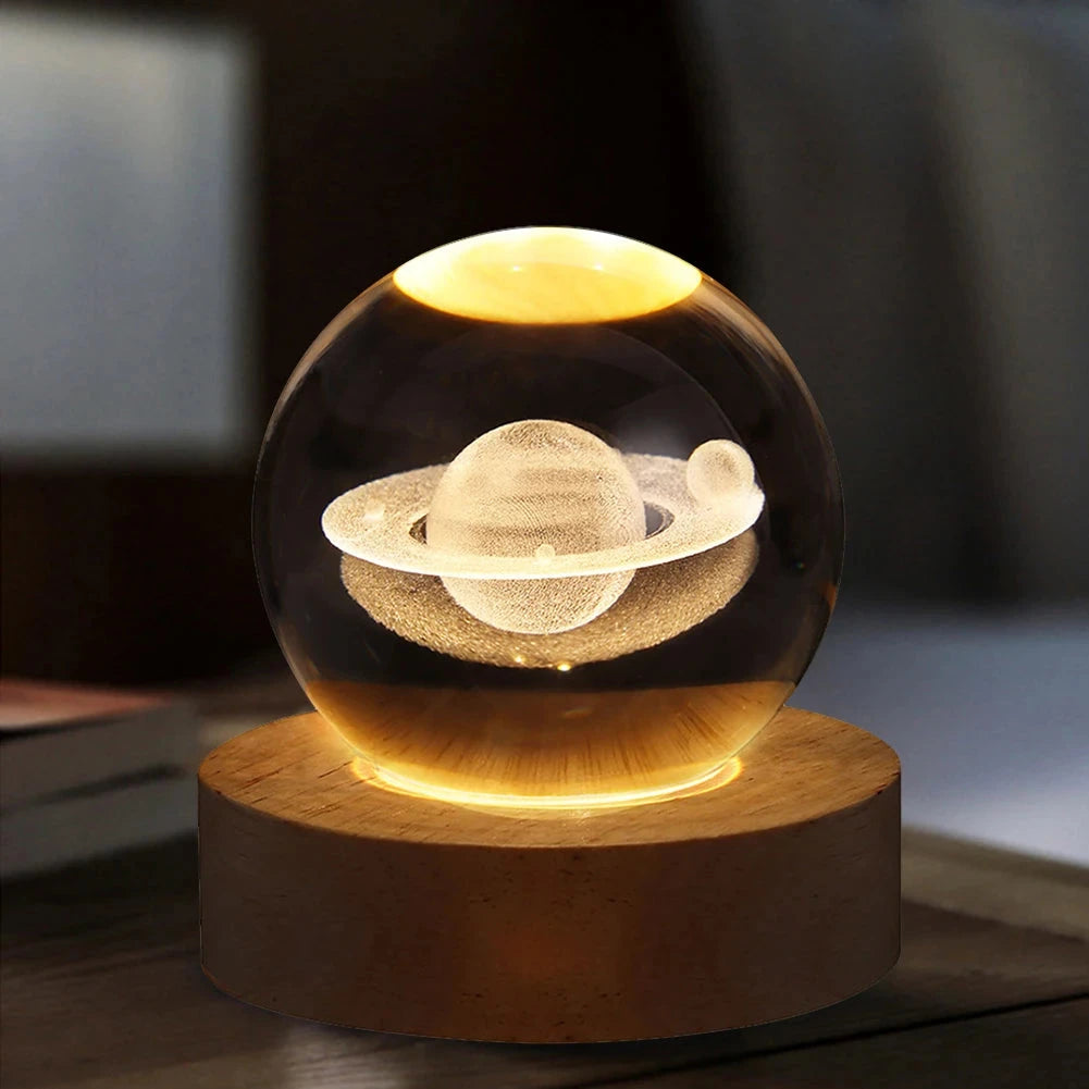 Unique 3D Crystal Ball Lamp with Galaxy and Planetary Projections USB Night Light for Cozy Atmosphere plasma ball Julia M LifeStyles