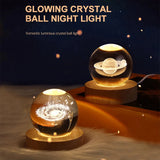 Unique 3D Crystal Ball Lamp with Galaxy and Planetary Projections USB Night Light for Cozy Atmosphere plasma ball Julia M LifeStyles