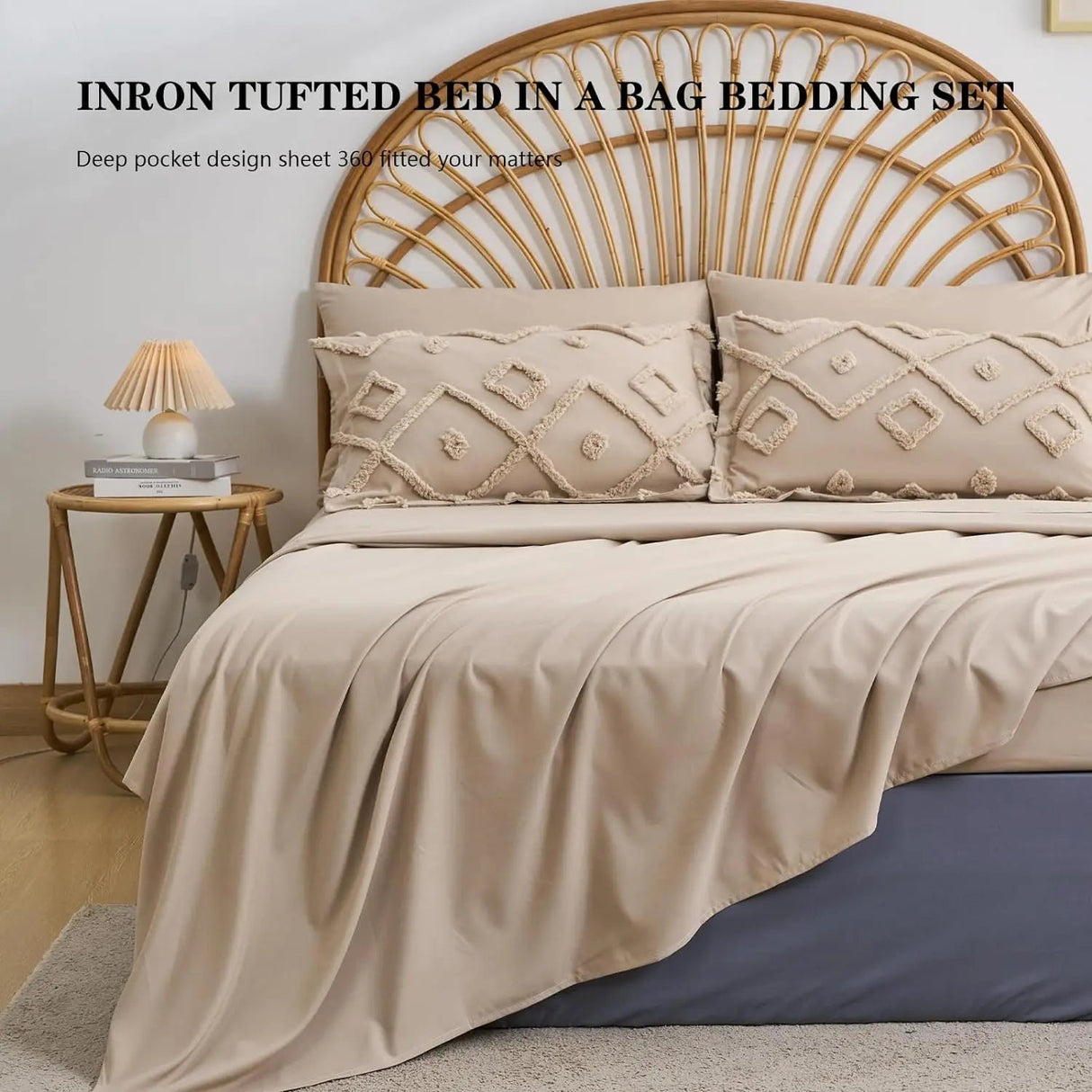 7 Pcs solid color tufted quilt set, microfiber soft and lightweight, durable and easy to wash bedding set , for all seasons Julia M LifeStyles