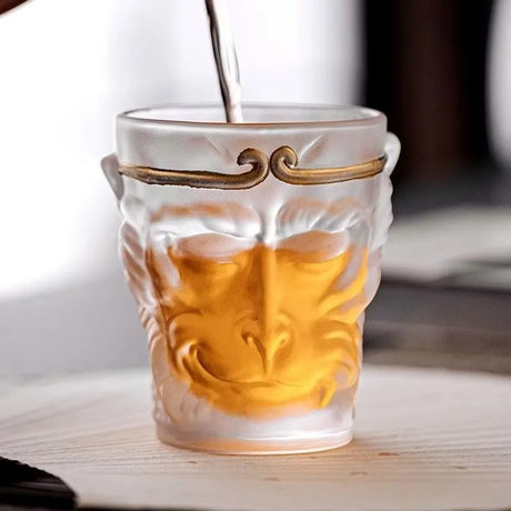 Playful Monkey Crystal Glass Kung Fu Tea Mug