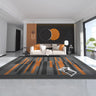 VIKAMA Orange Grey Large Living Room Carpet