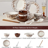 Retro Rose Household Anti-Slip full travel dish set is very luxurious luxury bowl kitchen dinner sets ceramic plates porcelain