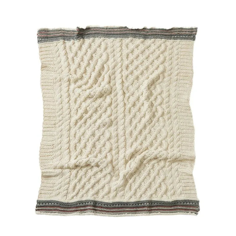 Nordic Luxury Cable Knit Handwoven Throw Blanket | Textured Bedspread & Nap Blanket | Multi-Use Decorative Sofa Cover
