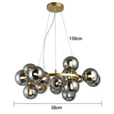 Modern Clear White Glass Bubble Pendant Lamp Round Chandelier Light Fixture for Living Dining Room Bedroom Kitchen Home Decor