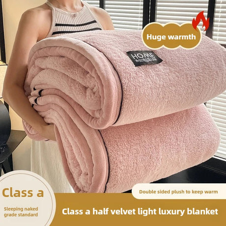 Plush Warm Winter Blanket A Grade Coral Fleece Flannel Soft Thick Bed Blankets for Sofa Single Double Couple Furry Bedspread Julia M LifeStyles