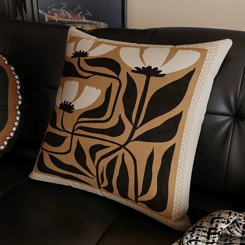 Nordic Vintage Series 45x45cm Pillows Case Living Room Sofa High-end Decoration Balcony Bay Window Office Seat Back Cushion