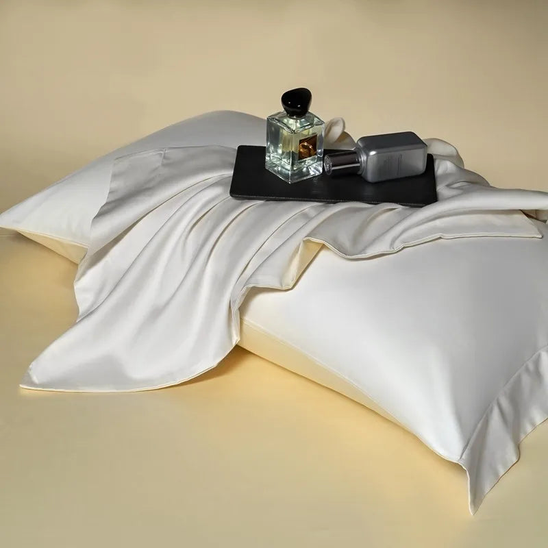 Luxury 100% Egyptian Cotton Reversible Duvet Cover Set in Silver & Purple