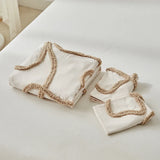 New Bow-knot Tufted Cut Flower Quilt Cover Set Queen Tufting Duvet Cover and Pillowcase Comfortable Skin-Friendly Blanket Covers