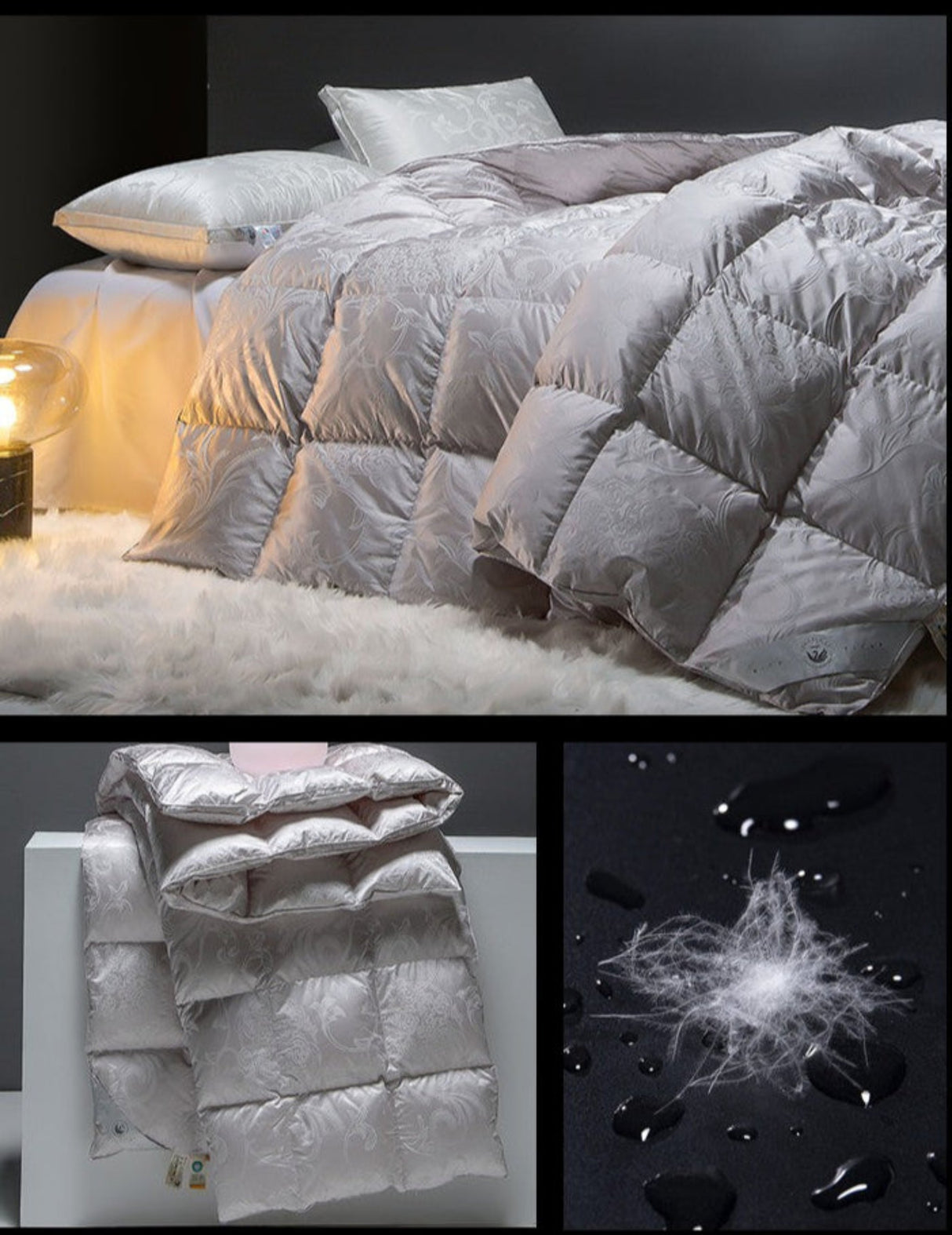 Italy Import Silk Duvet 95 White Goose down Quilt Winter Quilt Thickened Heattech Mute Floor Heating Air-Conditioning Quilt Julia M LifeStyles