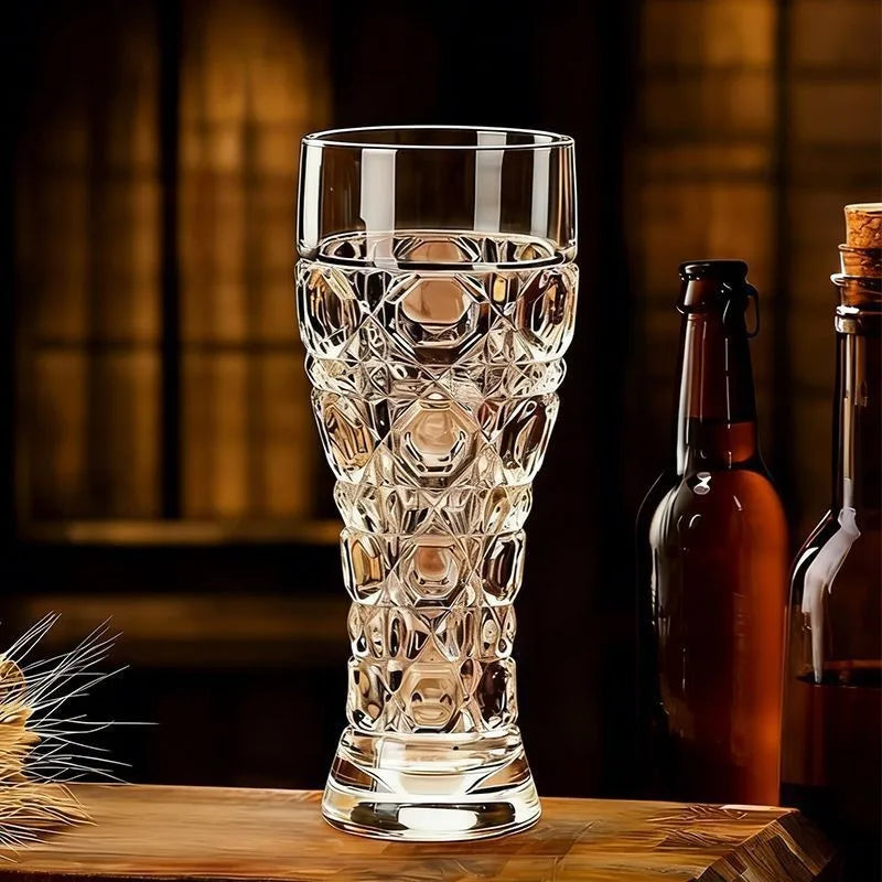 Creative New Thick Luxury Carved Pattern Beer Cup High Grade Brewery Malt Drinking Water Cup Pub Use