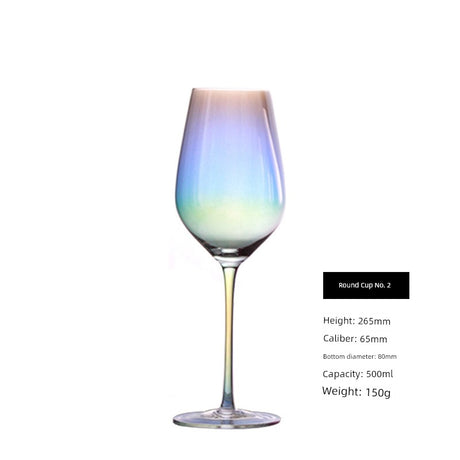 Japanese-Style Colorful Crystal Wine Goblet - Rainbow Champagne Glass