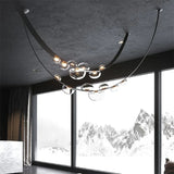 2025 Modern WaterDrop Leather LED Pendant LampsBelt Glass Ball Ceiling Chandelier Home Decor Hall Villa Living Lighting Fixture Julia M LifeStyles