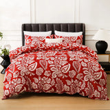 Boho White Paisley Floral Duvet Cover Twin Bohemian Exotic Flower Bedding Set Reversible Red Comforter Cover for Girl Women Room Julia M LifeStyles