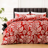 Boho White Paisley Floral Duvet Cover Twin Bohemian Exotic Flower Bedding Set Reversible Red Comforter Cover for Girl Women Room Julia M LifeStyles