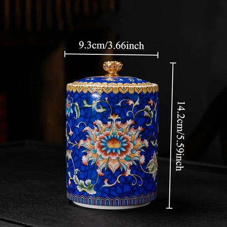 1PC Ceramic Storage Jar with Lid Coffee Table Tea Jar Living Room Candy Jar Household Kitchen Supplies Cereal Dispenser Julia M LifeStyles