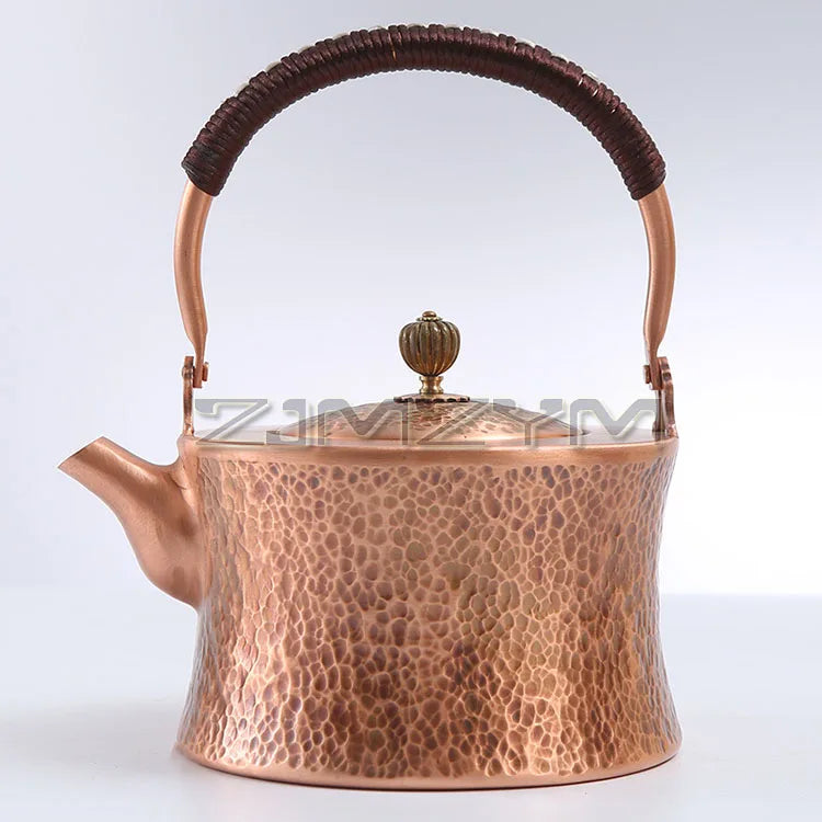 1.8L Copper Teapot Handmade Kung Fu Teapot Large Capacity Hot Water Kettle Stovetop Teapot For Camping Restaurant Home Picnic
