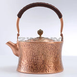 1.8L Copper Teapot Handmade Kung Fu Teapot Large Capacity Hot Water Kettle Stovetop Teapot For Camping Restaurant Home Picnic