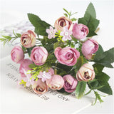 High Quality Silk Rose Bouquet for Home and Wedding Decor