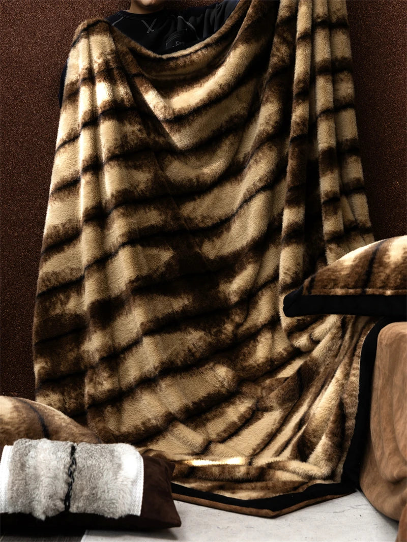 Faux Fur Duvet Cover Set with Sheet, Queen & King