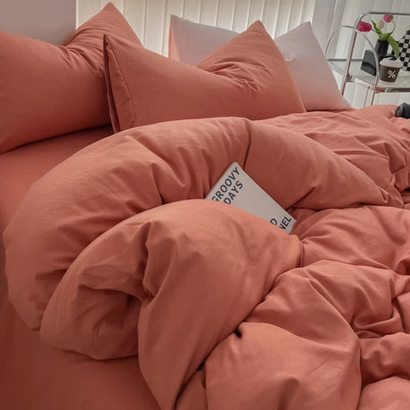 Cozy Soft Solid Color 3-Piece Bedding Set with Duvet Cover and Pillowcases Julia M LifeStyles