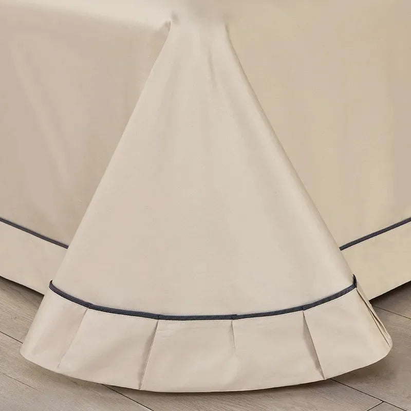 Luxury Long Staple Cotton Bedding 4/7Pcs, Sateen Weave Natural Super King Soft Chic Patchwork Duvet cover Bed Sheet Pillowcases