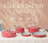 Ceramic Cookware Set Nonstick Pots and Pans Set 8-Piece - Non-Toxic & PTFE/PFOA/PFAS Free, Induction Cookware, Julia M LifeStyles