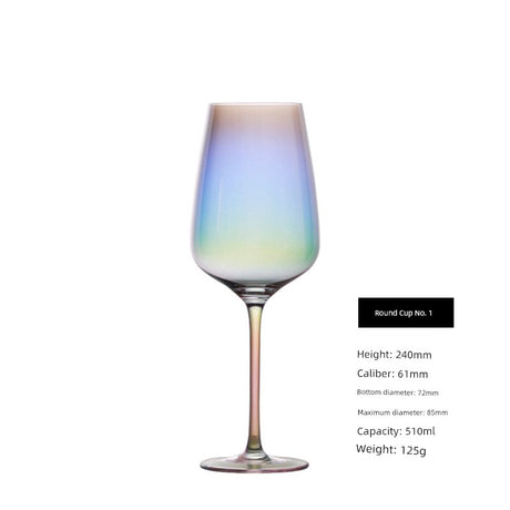 Japanese-Style Colorful Crystal Wine Goblet - Rainbow Champagne Glass