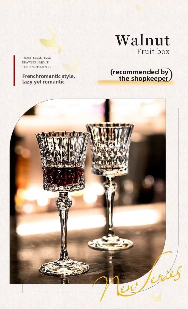 Glass Crystal Luxury Red Wine Glass Set Crystal Silk Iceberg Decanter Diamond Wine Glass Julia M Home & Kitchen