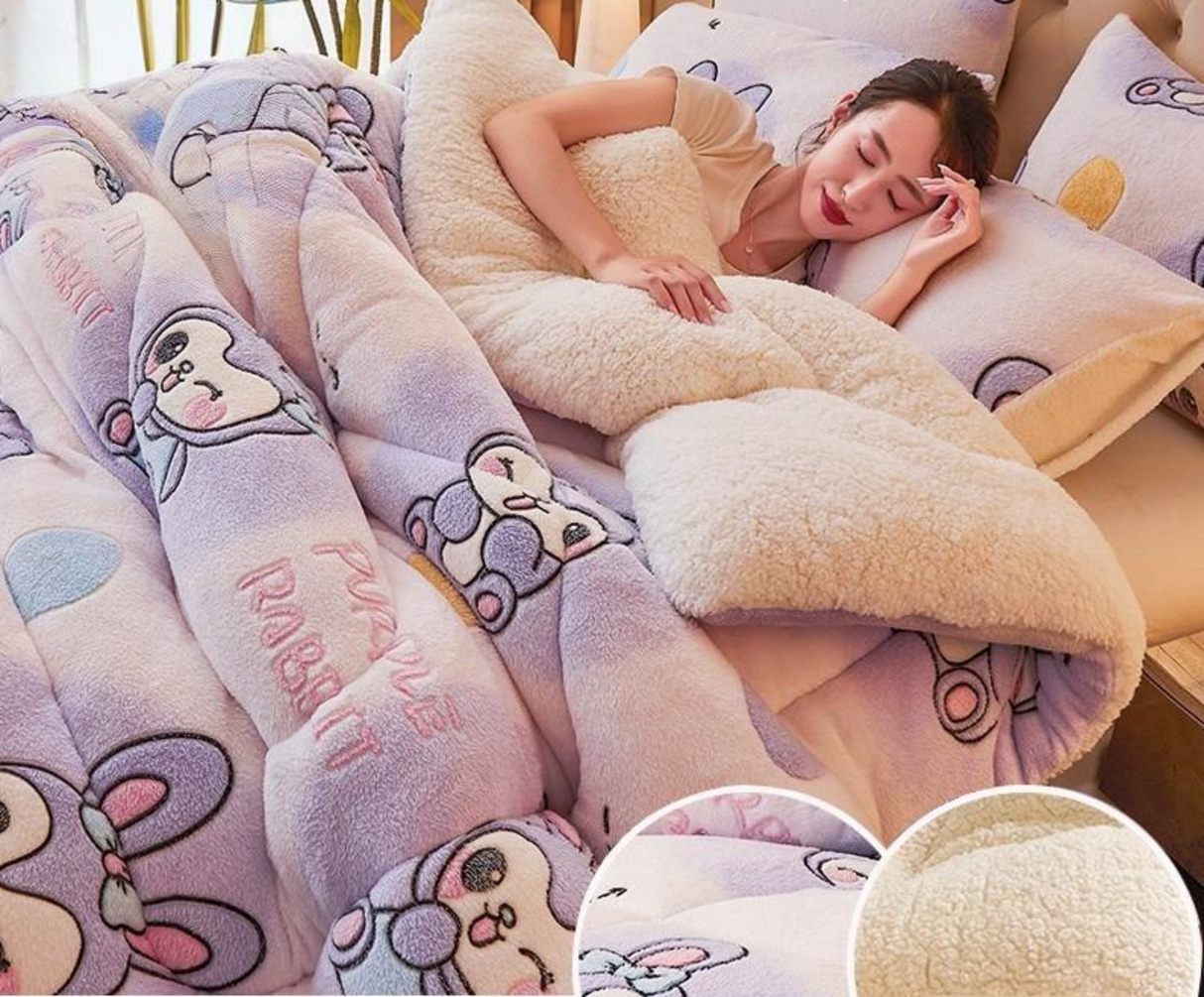 Luxurious Cashmere Coral Fleece Quilt for Ultimate Comfort Julia M LifeStyles