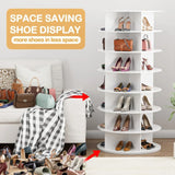 Rotating Shoe Rack Tower - 7-Tier Spinning Handbag Shoe Display Lazy Susan Organizer, 360° Revolving Shoe Rack Storage - Julia M LifeStyles
