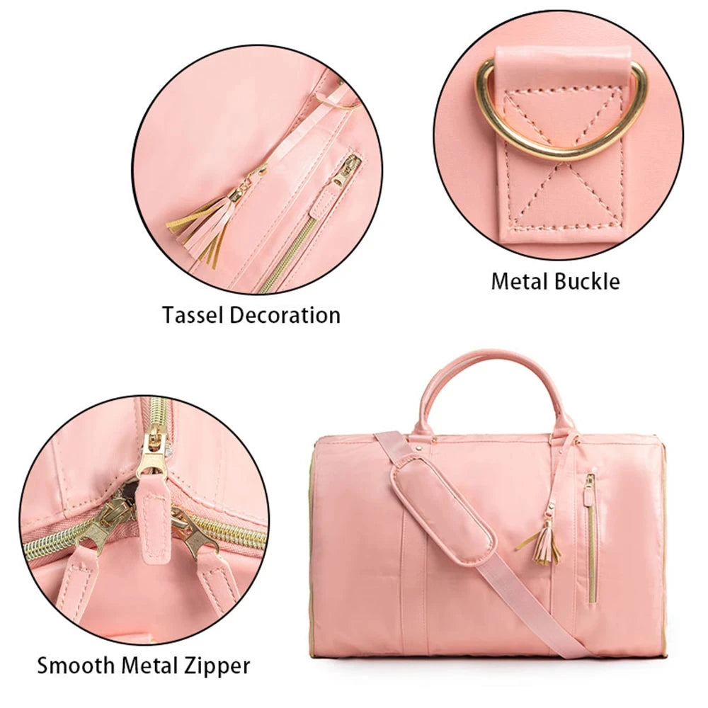 2in1 Convertible Garment Bag Foldable Suit Storage Bag Large Capacity Travel Duffle Bag Waterproof Tote Fitness Gym Bag - Julia M LifeStyles