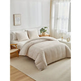Bohemian Style Khaki Tufted Jacquard Duvet Cover Set, Simple Rustic Polyester Bedding Set, Includes 1 Duvet Cover And 2 Pillow S
