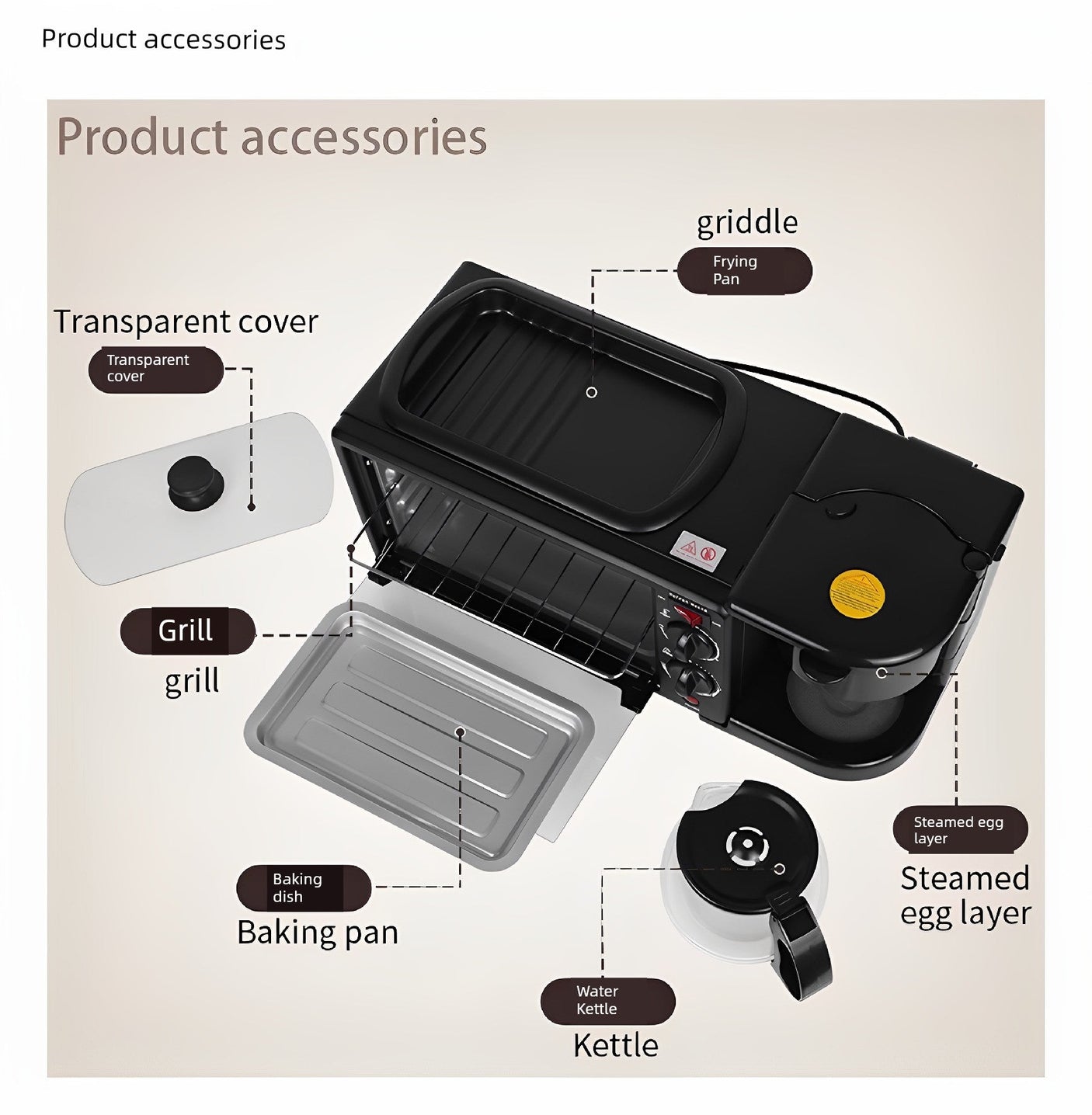 Versatile 3-in-1 Breakfast Machine: Toaster, Sandwich Maker & Bread Maker Julia M Home & Kitchen