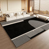 VIKAMA Black Large Living Room Carpet - Low Pile Waterproof Rug