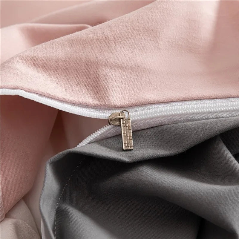 Reversible Brushed Cotton Duvet Cover Set with Pillowcases in Multiple Sizes