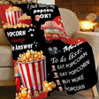 Popcorn Movie Snack Throw Blanket Cozy Fleece Plush for Sofa Bed Funny Food Gift for Kids Boys Girls Men Women Popcorn Lovers x - Julia M LifeStyles
