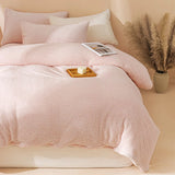 Plush Fleece Duvet Cover Set with Sheet, 4-Piece