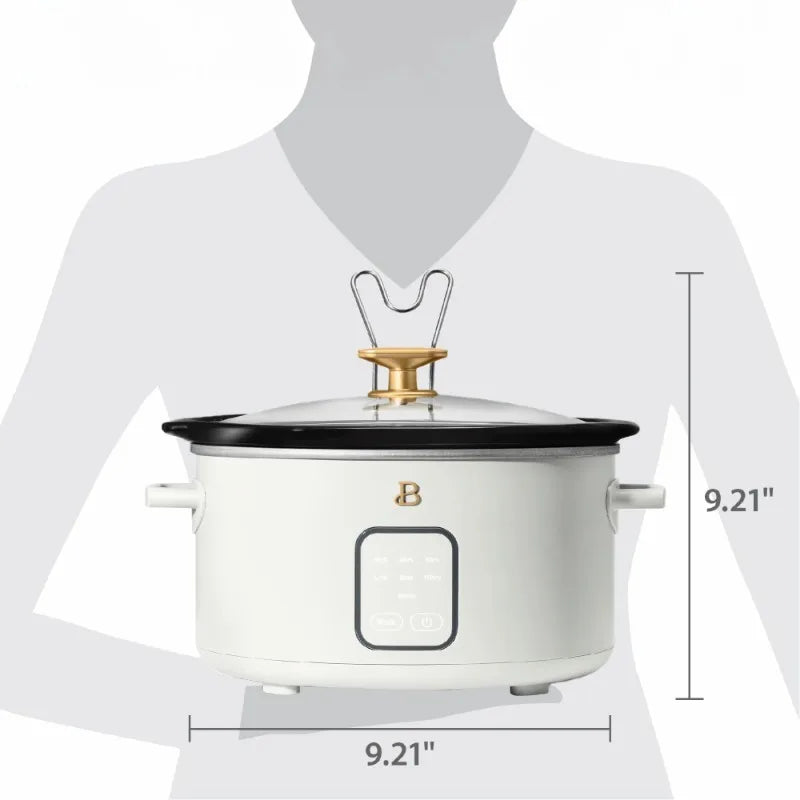 Beautiful 4Qt Slow Cooker with Touch-Activated Display, White Icing by Drew Barrymore Julia M LifeStyles