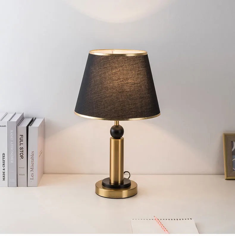 Metal Bedroom Bedside Lamp Modern Simple Cloth Cover Decorative Desk Lamp Nordic Hotel Living Room Office Reading Lamp
