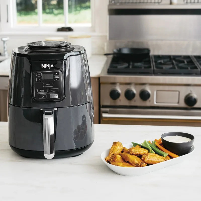 Ninja 4Qt Air Fryer, Nonstick Basket with Crisper Plate, 1550 Watts, White Julia M LifeStyles