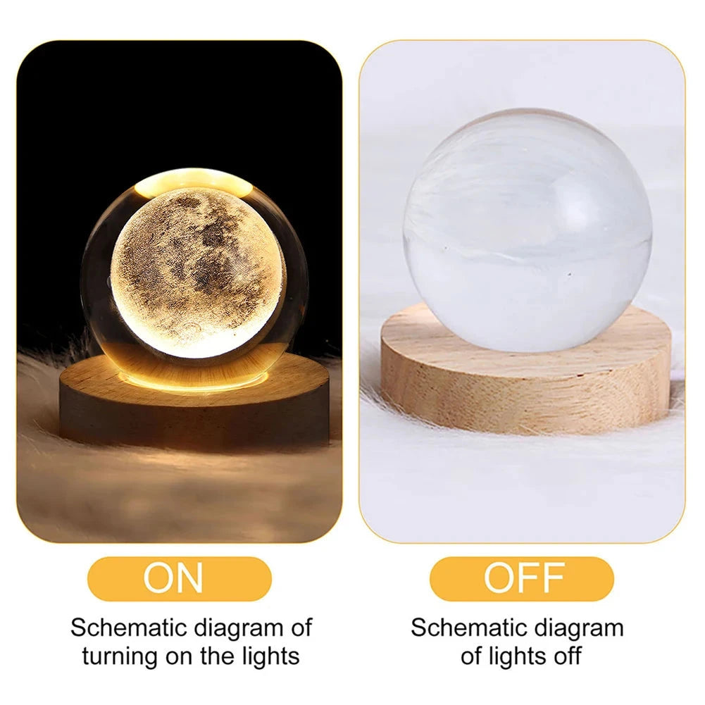 Unique 3D Crystal Ball Lamp with Galaxy and Planetary Projections USB Night Light for Cozy Atmosphere plasma ball Julia M LifeStyles