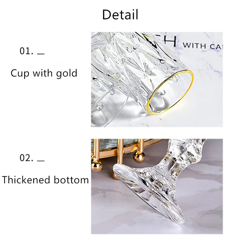 170ml Luxurious Crystal Champagne Glasses Transparent Thickened Retro Cocktail Glass Red Wine Goblet Wedding Party Accessories Julia M LifeStyles