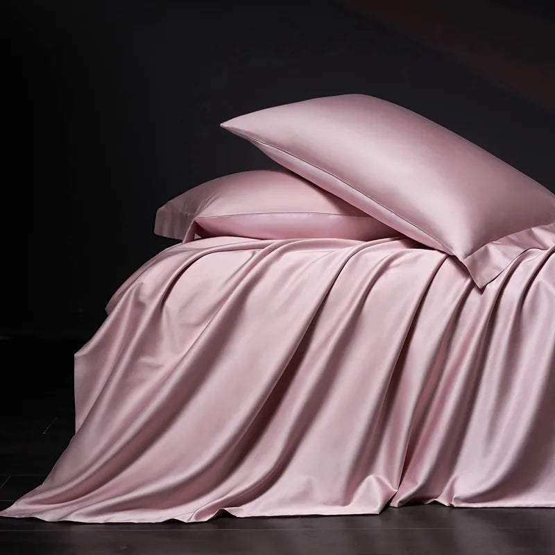Luxury 100% Egyptian Cotton Reversible Duvet Cover Set in Silver & Purple