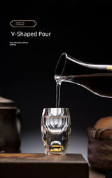 Crystal Glass Wine Decanter Set with Gold Foil Shot Cup