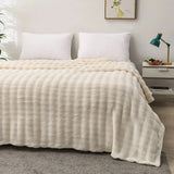 Cozy Coral Fleece Rabbit Fur Blanket for Sofa & Bedroom Julia M LifeStyles