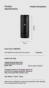 TIMEMORE Whirly 01s Electric Coffee Grinder 42mm Core Grinding Hand Brewed Coffee Bean Automatic Grinder Portable Grinders Gifts Julia M Home & Kitchen