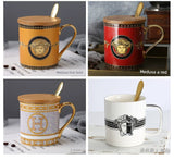 Florence Exquisite European-Style Bone China Mug with Lid and Spoon Julia M LifeStyles