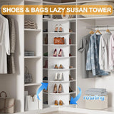 Rotating Shoe Rack Tower - 7-Tier Spinning Handbag Shoe Display Lazy Susan Organizer, 360° Revolving Shoe Rack Storage - Julia M LifeStyles