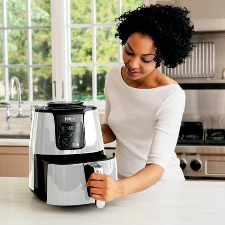 Ninja 4Qt Air Fryer, Nonstick Basket with Crisper Plate, 1550 Watts, White Julia M LifeStyles