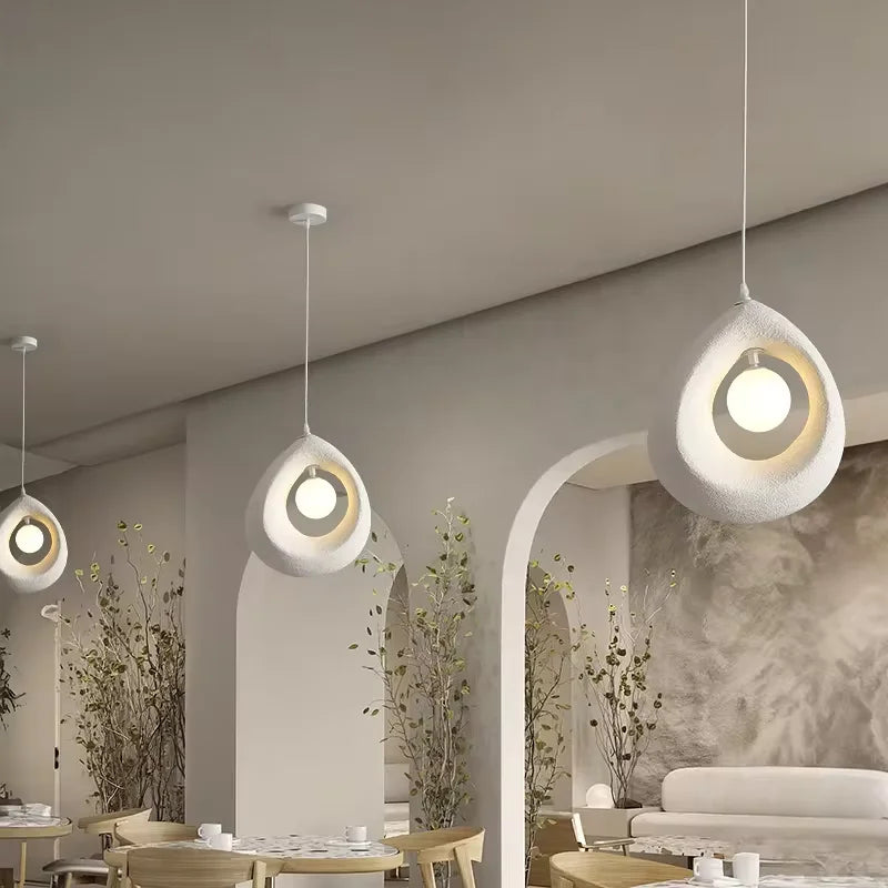 Pendant Lights Japanese Wabi Sabi Minimalist Bedroom Kitchen Island G9  LED Chandeliers Living Room Hanging Lamps